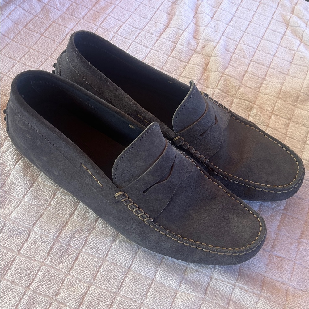 Tod's Dark Gray Suede Loafers